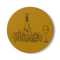 Wine Bottle & Grapes Ceramic Coaster — Vintage Vineyard Drink Coaster