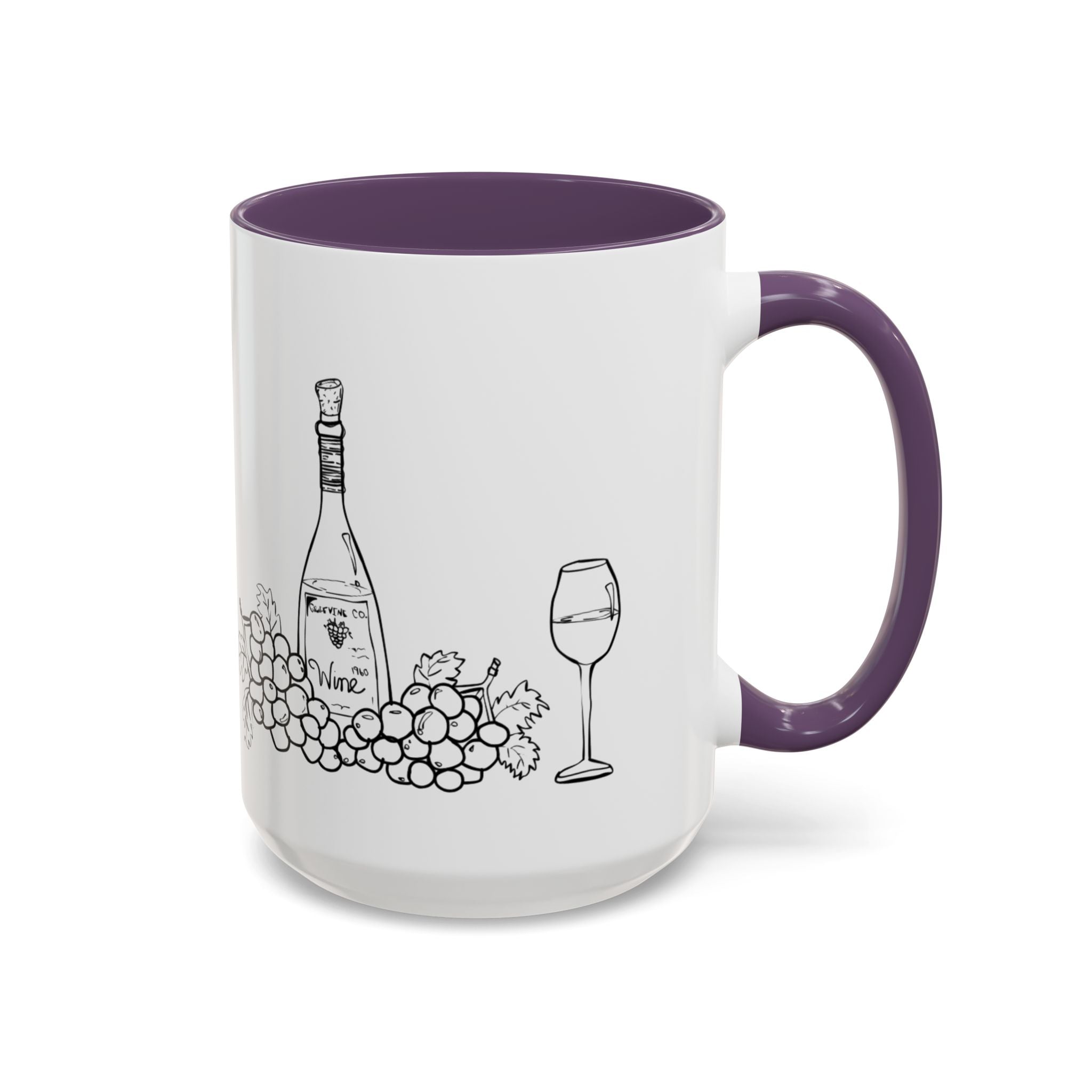 Wine & Grapes Coffee Mug — Accent 11/15oz Ceramic Mug