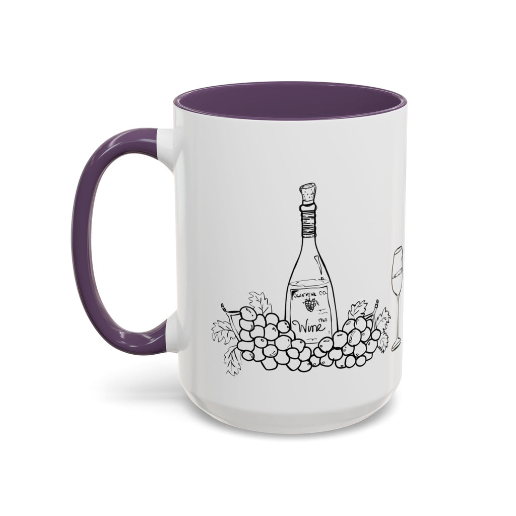 Wine & Grapes Coffee Mug — Accent 11/15oz Ceramic Mug
