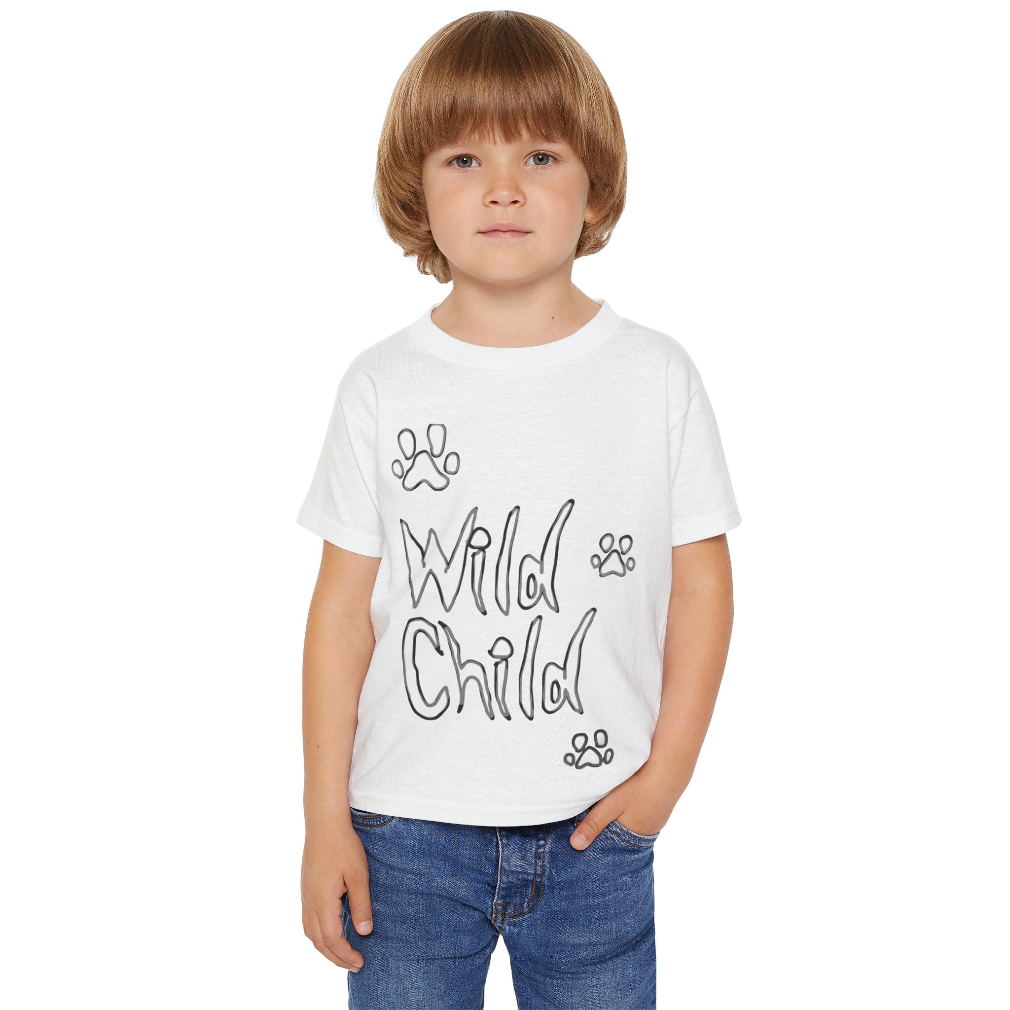 Toddler T‑Shirt — 'Wild Child' Cat Graphic Kids Tee